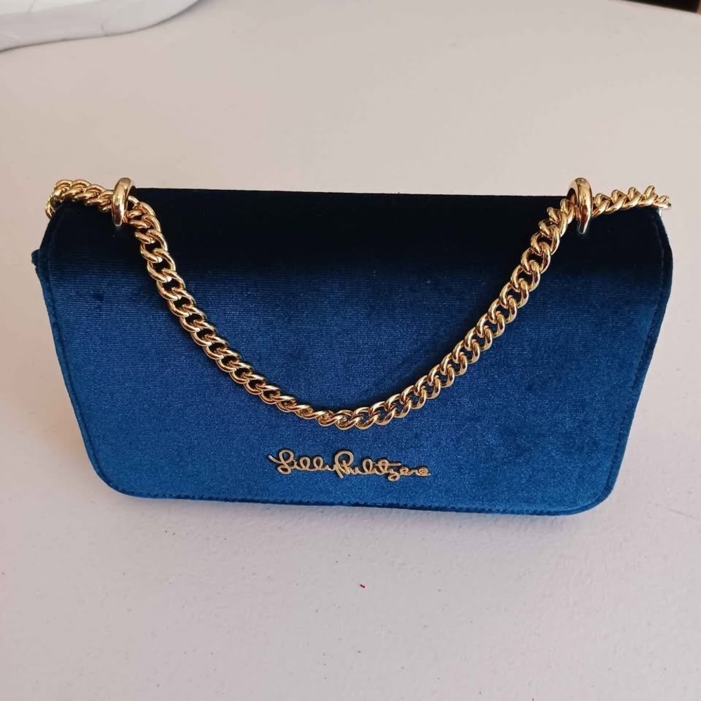 Lilly Pulitzer Womens Crossbody Bag NWT Velvet - Kat - Inky Navy 060155